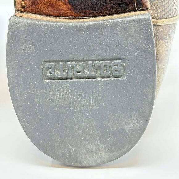 Justin Mens Size 8.5E Tan Exotic Lizard Cowboy Boots Style # 3137 Made in USA - Picture 16 of 16